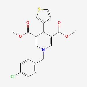 molecular formula C20H18ClNO4S B3698451 dimethyl 1-(4-chlorobenzyl)-4-(3-thienyl)-1,4-dihydro-3,5-pyridinedicarboxylate 