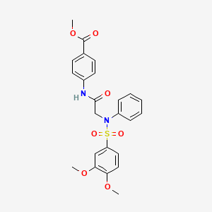 molecular formula C24H24N2O7S B3698463 methyl 4-(2-((3,4-dimethoxy-N-phenylphenyl)sulfonamido)acetamido)benzoate 