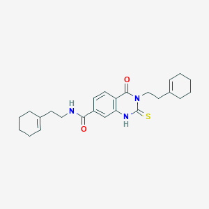 N,3-bis[2-(1-cyclohexen-1-yl)ethyl]-4-oxo-2-thioxo-1,2,3,4-tetrahydro-7-quinazolinecarboxamide