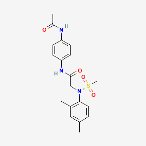 molecular formula C19H23N3O4S B3698503 N~1~-[4-(acetylamino)phenyl]-N~2~-(2,4-dimethylphenyl)-N~2~-(methylsulfonyl)glycinamide 