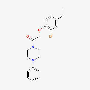 molecular formula C20H23BrN2O2 B3698545 2-(2-Bromo-4-ethylphenoxy)-1-(4-phenylpiperazin-1-yl)ethanone 