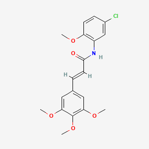 molecular formula C19H20ClNO5 B3698553 (E)-N-(5-chloro-2-methoxyphenyl)-3-(3,4,5-trimethoxyphenyl)prop-2-enamide 