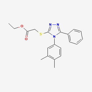 molecular formula C20H21N3O2S B3698568 ethyl {[4-(3,4-dimethylphenyl)-5-phenyl-4H-1,2,4-triazol-3-yl]thio}acetate 