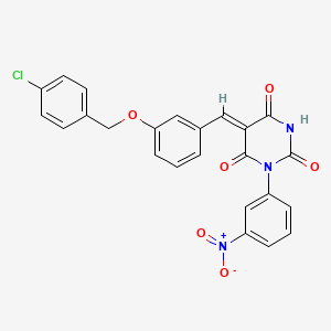 5-{3-[(4-chlorobenzyl)oxy]benzylidene}-1-(3-nitrophenyl)-2,4,6(1H,3H,5H)-pyrimidinetrione