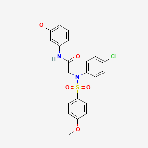 molecular formula C22H21ClN2O5S B3698598 2-[N-(4-CHLOROPHENYL)4-METHOXYBENZENESULFONAMIDO]-N-(3-METHOXYPHENYL)ACETAMIDE 