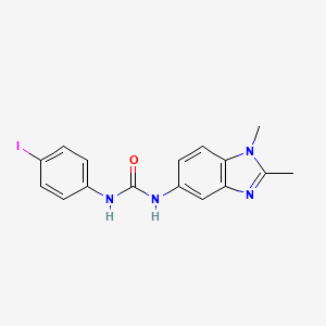 molecular formula C16H15IN4O B3698606 1-(1,2-Dimethylbenzimidazol-5-yl)-3-(4-iodophenyl)urea 