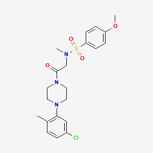 molecular formula C21H26ClN3O4S B3698612 N-{2-[4-(5-chloro-2-methylphenyl)piperazin-1-yl]-2-oxoethyl}-4-methoxy-N-methylbenzenesulfonamide CAS No. 693820-64-3