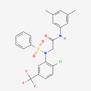 2-{N-[2-CHLORO-5-(TRIFLUOROMETHYL)PHENYL]BENZENESULFONAMIDO}-N-(3,5-DIMETHYLPHENYL)ACETAMIDE