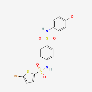 molecular formula C17H15BrN2O5S3 B3698639 5-bromo-N-(4-{[(4-methoxyphenyl)amino]sulfonyl}phenyl)-2-thiophenesulfonamide 