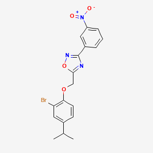 5-[(2-bromo-4-isopropylphenoxy)methyl]-3-(3-nitrophenyl)-1,2,4-oxadiazole