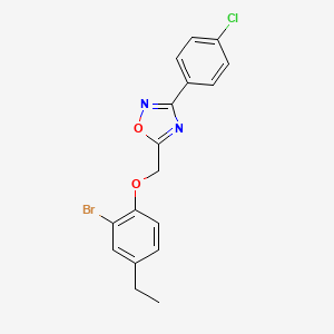 5-[(2-bromo-4-ethylphenoxy)methyl]-3-(4-chlorophenyl)-1,2,4-oxadiazole