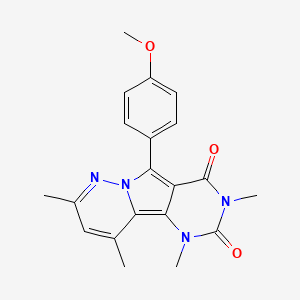 molecular formula C20H20N4O3 B3698688 8-(4-methoxyphenyl)-3,5,11,13-tetramethyl-3,5,9,10-tetrazatricyclo[7.4.0.02,7]trideca-1,7,10,12-tetraene-4,6-dione 