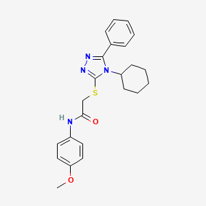 2-[(4-cyclohexyl-5-phenyl-4H-1,2,4-triazol-3-yl)sulfanyl]-N-(4-methoxyphenyl)acetamide