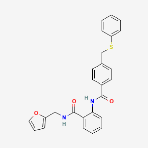 N-(2-furylmethyl)-2-({4-[(phenylthio)methyl]benzoyl}amino)benzamide