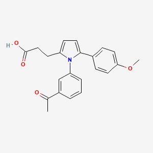 molecular formula C22H21NO4 B3698793 3-[1-(3-acetylphenyl)-5-(4-methoxyphenyl)-1H-pyrrol-2-yl]propanoic acid 