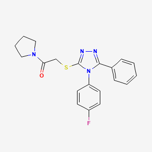 4-(4-fluorophenyl)-3-{[2-oxo-2-(1-pyrrolidinyl)ethyl]thio}-5-phenyl-4H-1,2,4-triazole