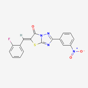 molecular formula C17H9FN4O3S B3698806 5-(2-fluorobenzylidene)-2-(3-nitrophenyl)[1,3]thiazolo[3,2-b][1,2,4]triazol-6(5H)-one 