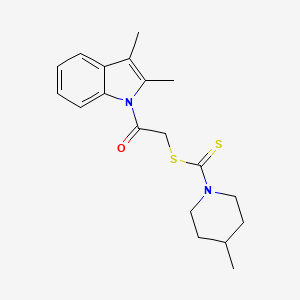 2-(2,3-dimethyl-1H-indol-1-yl)-2-oxoethyl 4-methylpiperidine-1-carbodithioate