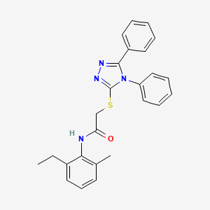 molecular formula C25H24N4OS B3698816 2-[(4,5-diphenyl-4H-1,2,4-triazol-3-yl)thio]-N-(2-ethyl-6-methylphenyl)acetamide 