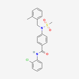 molecular formula C22H21ClN2O3S B3698825 N-(2-chlorophenyl)-4-[(2-methylbenzyl)(methylsulfonyl)amino]benzamide 