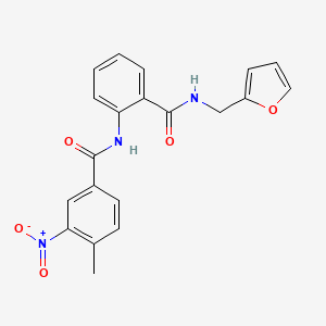 molecular formula C20H17N3O5 B3698839 N-(2-{[(2-furylmethyl)amino]carbonyl}phenyl)-4-methyl-3-nitrobenzamide 