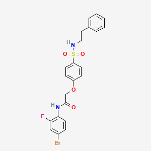 molecular formula C22H20BrFN2O4S B3698860 N-(4-bromo-2-fluorophenyl)-2-[4-(2-phenylethylsulfamoyl)phenoxy]acetamide 