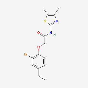 molecular formula C15H17BrN2O2S B3698878 2-(2-bromo-4-ethylphenoxy)-N-(4,5-dimethyl-1,3-thiazol-2-yl)acetamide 