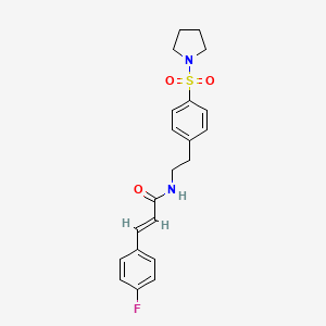 (E)-3-(4-fluorophenyl)-N-[2-(4-pyrrolidin-1-ylsulfonylphenyl)ethyl]prop-2-enamide