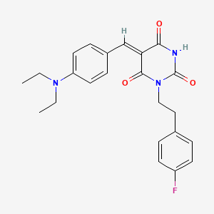 (5Z)-5-[[4-(diethylamino)phenyl]methylidene]-1-[2-(4-fluorophenyl)ethyl]-1,3-diazinane-2,4,6-trione