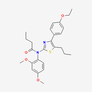 N-(2,4-dimethoxyphenyl)-N-[4-(4-ethoxyphenyl)-5-propyl-1,3-thiazol-2-yl]butanamide