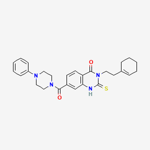 molecular formula C27H30N4O2S B3698928 3-[2-(1-cyclohexen-1-yl)ethyl]-7-[(4-phenyl-1-piperazinyl)carbonyl]-2-thioxo-2,3-dihydro-4(1H)-quinazolinone 