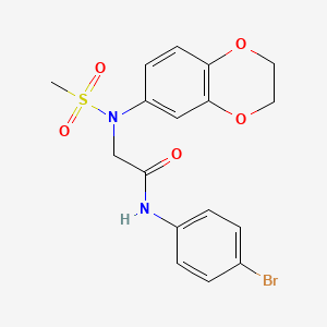 molecular formula C17H17BrN2O5S B3698939 N-(4-bromophenyl)-N~2~-(2,3-dihydro-1,4-benzodioxin-6-yl)-N~2~-(methylsulfonyl)glycinamide 