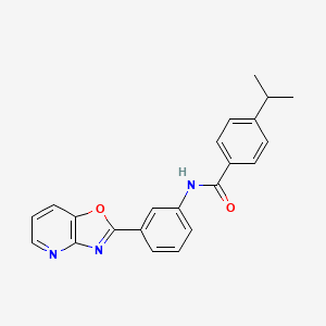 molecular formula C22H19N3O2 B3698959 N-[3-([1,3]oxazolo[4,5-b]pyridin-2-yl)phenyl]-4-(propan-2-yl)benzamide 