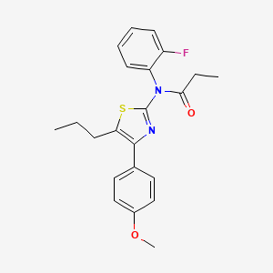 molecular formula C22H23FN2O2S B3698962 N-(2-fluorophenyl)-N-[4-(4-methoxyphenyl)-5-propyl-1,3-thiazol-2-yl]propanamide 