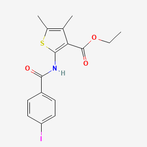 molecular formula C16H16INO3S B3698969 ETHYL 2-(4-IODOBENZAMIDO)-4,5-DIMETHYLTHIOPHENE-3-CARBOXYLATE 