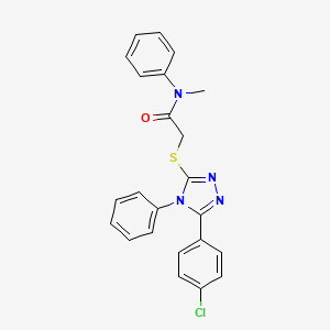 2-[[5-(4-chlorophenyl)-4-phenyl-1,2,4-triazol-3-yl]sulfanyl]-N-methyl-N-phenylacetamide