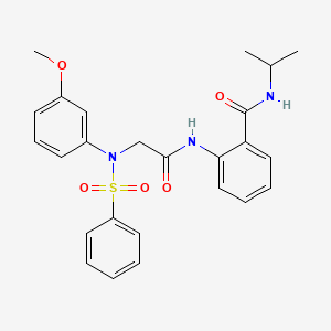 N-ISOPROPYL-2-{2-[N-(3-METHOXYPHENYL)BENZENESULFONAMIDO]ACETAMIDO}BENZAMIDE