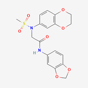 molecular formula C18H18N2O7S B3698990 N-1,3-benzodioxol-5-yl-N~2~-(2,3-dihydro-1,4-benzodioxin-6-yl)-N~2~-(methylsulfonyl)glycinamide 