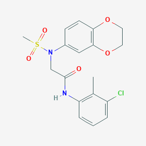 N-(3-chloro-2-methylphenyl)-N~2~-(2,3-dihydro-1,4-benzodioxin-6-yl)-N~2~-(methylsulfonyl)glycinamide