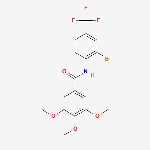 molecular formula C17H15BrF3NO4 B3699000 N-[2-bromo-4-(trifluoromethyl)phenyl]-3,4,5-trimethoxybenzamide 