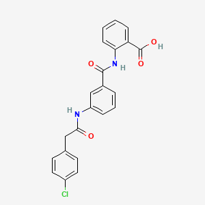 molecular formula C22H17ClN2O4 B3699011 2-[(3-{[(4-chlorophenyl)acetyl]amino}benzoyl)amino]benzoic acid 