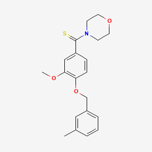 4-({3-methoxy-4-[(3-methylbenzyl)oxy]phenyl}carbonothioyl)morpholine