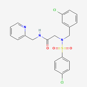 2-[(3-chlorophenyl)methyl-(4-chlorophenyl)sulfonylamino]-N-(pyridin-2-ylmethyl)acetamide