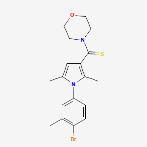 4-{[1-(4-bromo-3-methylphenyl)-2,5-dimethyl-1H-pyrrol-3-yl]carbonothioyl}morpholine