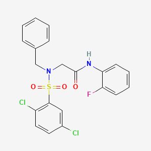 molecular formula C21H17Cl2FN2O3S B3699108 N~2~-benzyl-N~2~-[(2,5-dichlorophenyl)sulfonyl]-N-(2-fluorophenyl)glycinamide 