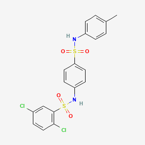 molecular formula C19H16Cl2N2O4S2 B3699117 2,5-dichloro-N-(4-{[(4-methylphenyl)amino]sulfonyl}phenyl)benzenesulfonamide 