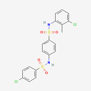 molecular formula C19H16Cl2N2O4S2 B3699161 4-chloro-N-(4-{[(3-chloro-2-methylphenyl)amino]sulfonyl}phenyl)benzenesulfonamide 