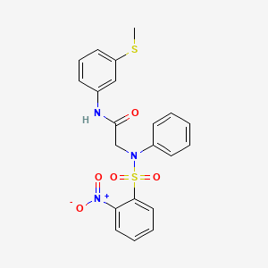 molecular formula C21H19N3O5S2 B3699165 N~1~-[3-(methylthio)phenyl]-N~2~-[(2-nitrophenyl)sulfonyl]-N~2~-phenylglycinamide 