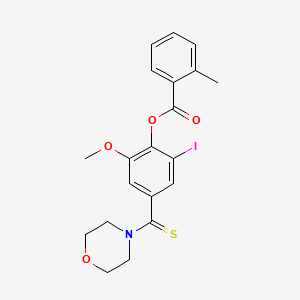 molecular formula C20H20INO4S B3699178 [2-Iodo-6-methoxy-4-(morpholine-4-carbothioyl)phenyl] 2-methylbenzoate 