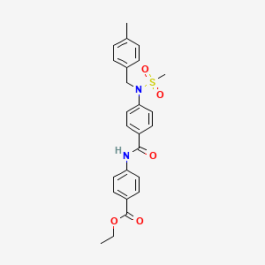 molecular formula C25H26N2O5S B3699186 ethyl 4-({4-[(4-methylbenzyl)(methylsulfonyl)amino]benzoyl}amino)benzoate 